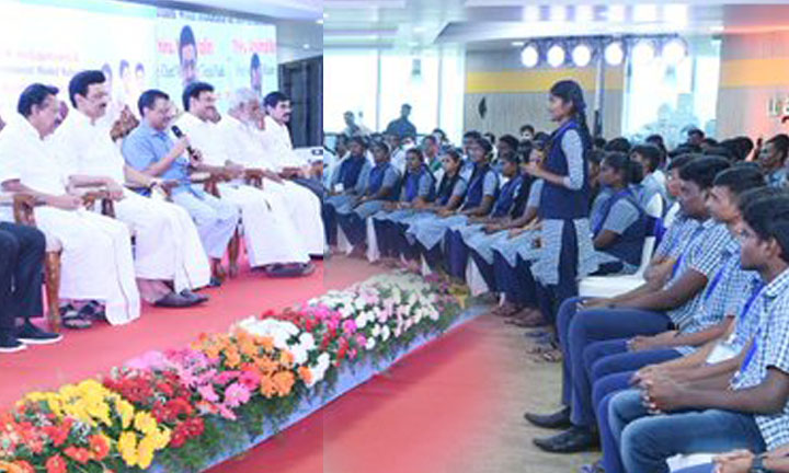 Delhi CM interacts with students: மாதிரிப் பள்ளி மாணவர்களுடன் டெல்லி முதல்வர் கலந்துரையாடல்