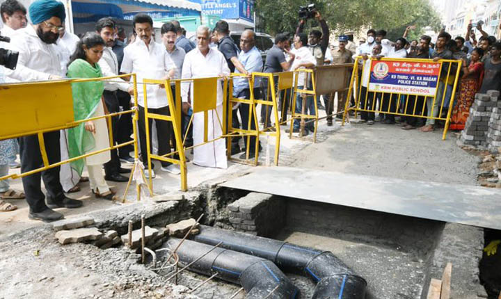 Chief Minister inspects rainwater drainage works: ரூ.167.08 கோடி மதிப்பீட்டிலான மழைநீர் வடிகால் பணிகளை முதல்வர் ஆய்வு