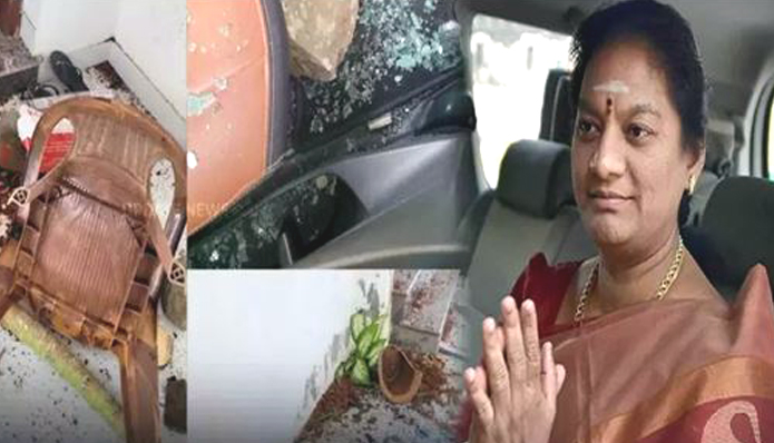 Sasikala Pushpa House Attack: பா.ஜ. துணைத்தலைவர் சசிகலா புஷ்பா வீடு, கார் மீது தாக்குதல்: தி.மு.க. கவுன்சிலர்கள் மீது வழக்கு