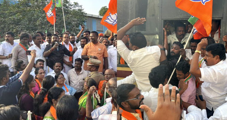 Bjp Protested: கொடி கம்பத்தை அகற்றிய தி.மு.க.வை கண்டித்து பா.ஜ.க.வினர் போராட்டம்