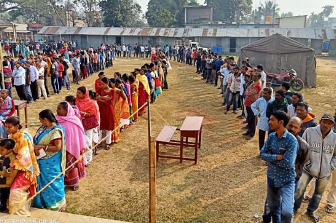 Tripura assembly polls: திரிபுராவில் பிற்பகல் 3 மணி நிலவரப்படி 69.96 சதவீத வாக்குகள் பதிவு